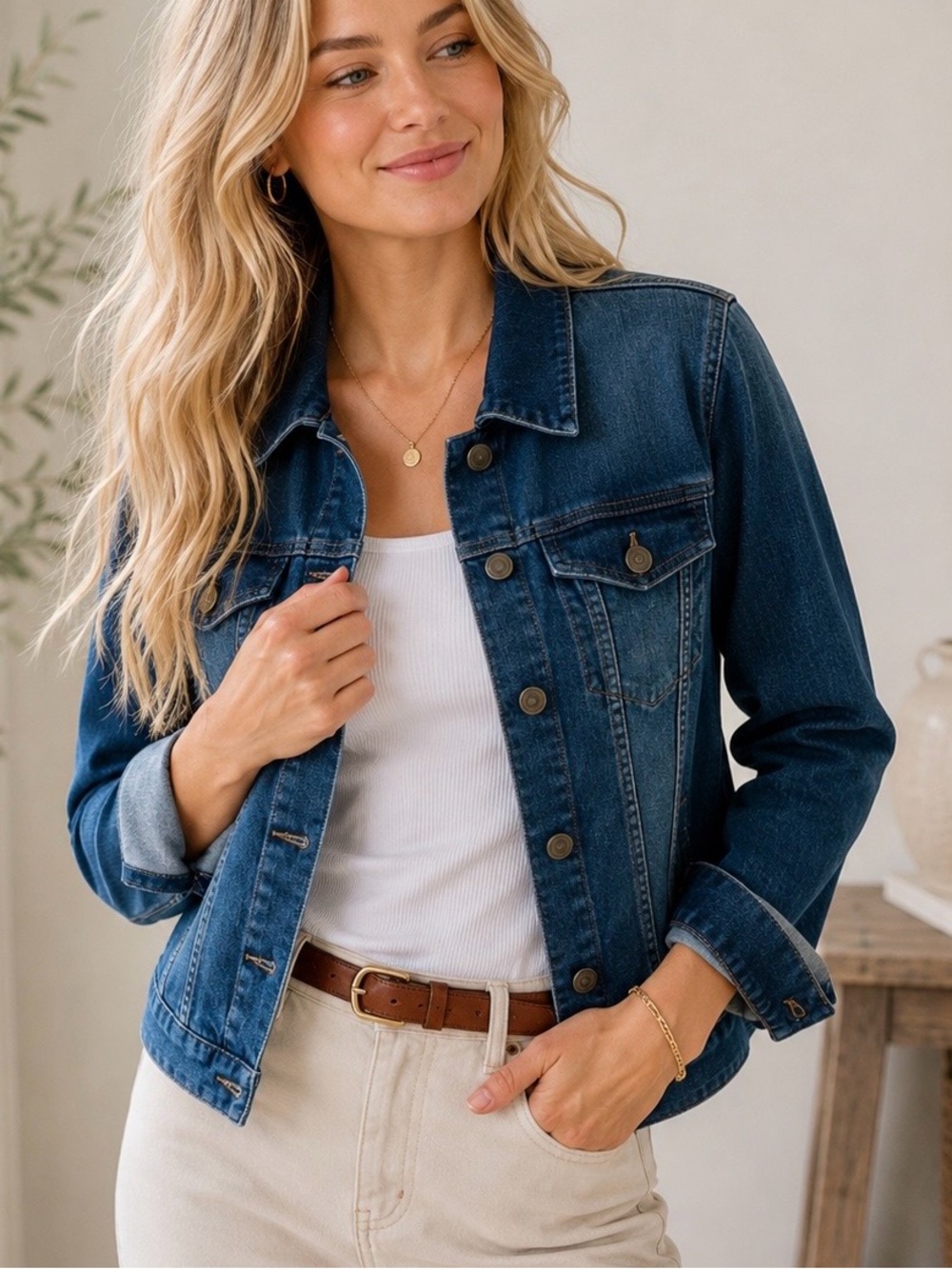 Garnet Hill Classic Jean Jacket Size 8 M